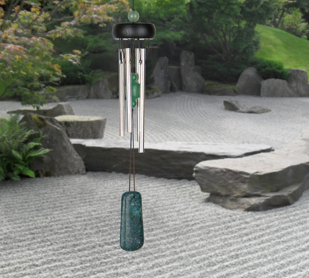 Campanello Eolico Woodstock Jade – Accordato Sul Rapporto Aureo, Con Accenti In Giada, Simbolo Di Bellezza E Armonia, Lunghezza 66 Cm